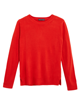 

Womens M&S Collection Supersoft Crew Neck Jumper - Red, Red