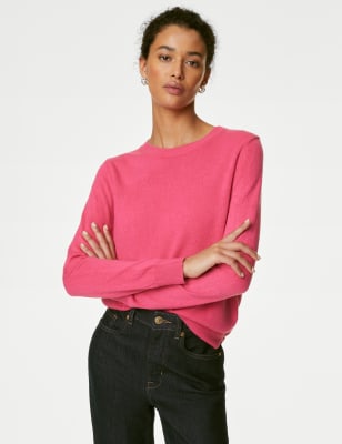 

Womens M&S Collection Supersoft Crew Neck Jumper - Fuchsia, Fuchsia