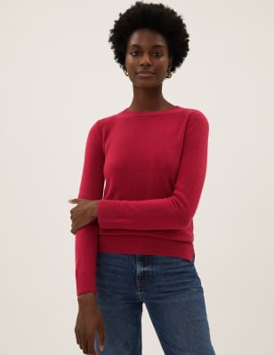 

Womens M&S Collection Superweicher Pullover mit Rundhalsausschnitt - Hot Pink, Hot Pink