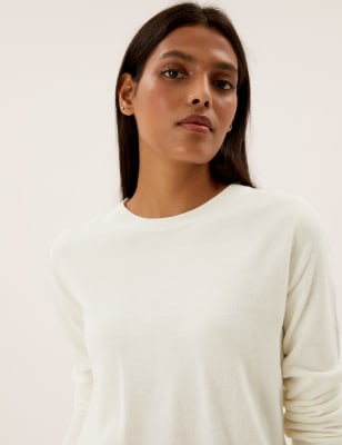 Womens M&S Collection Supersoft Crew Neck Jumper - Cream, Cream