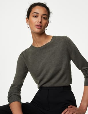 

Womens M&S Collection Supersoft Crew Neck Jumper - Dark Olive, Dark Olive