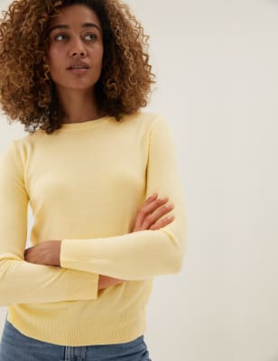 

Womens M&S Collection Supersoft Crew Neck Jumper - Lemon, Lemon