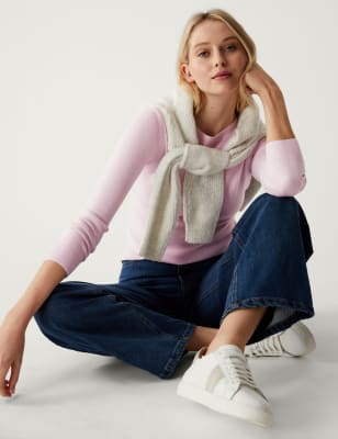 

Womens M&S Collection Supersoft Crew Neck Jumper - Pink Cloud, Pink Cloud