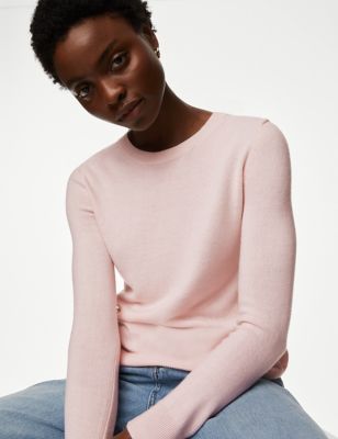Marks And Spencer Womens M&S Collection Supersoft Crew Neck Jumper - Pale Pink