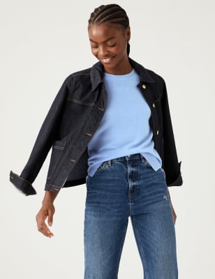 

Womens M&S Collection Superweicher Pullover mit Rundhalsausschnitt - Chambray, Chambray
