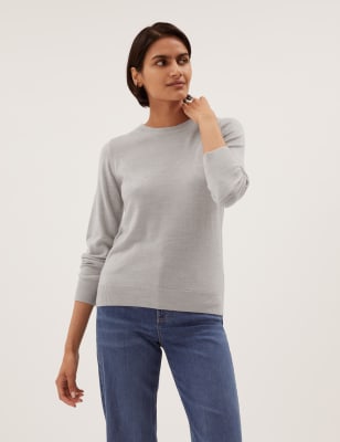 

M&S Collection Jersey con escote cerrado supersuaveWomens - Grey, Grey