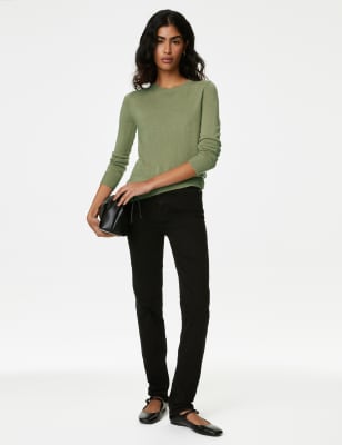 

M&S Collection Jersey con escote cerrado supersuaveWomens - Faded Khaki, Faded Khaki