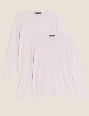 

Womens M&S Collection 2er-Pack superweiche Pullover mit Rundhalsausschnitt - Pink Mix, Pink Mix