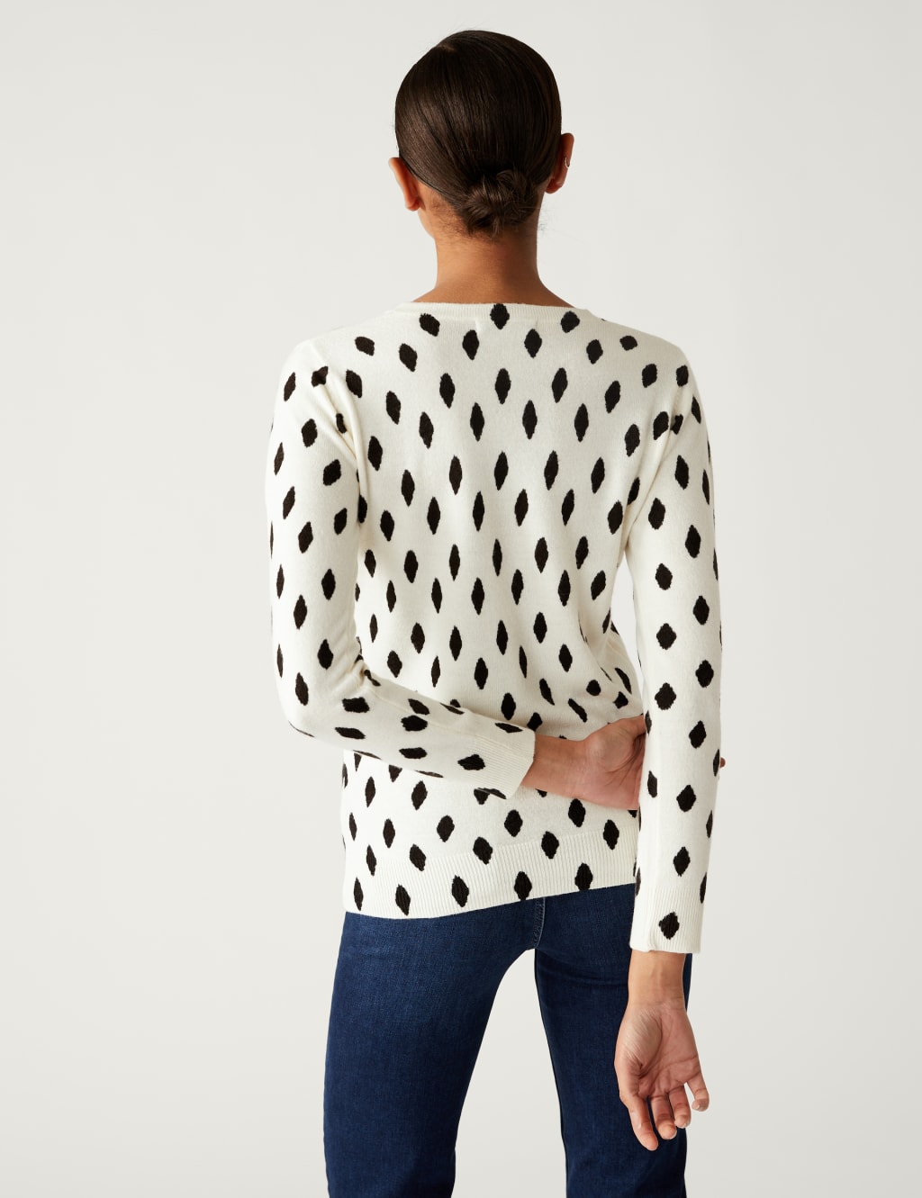 Supersoft Diamond Print Crew Neck Jumper image 4