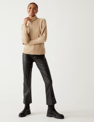 

Womens M&S Collection Superweicher Pullover mit Rollkragen und Ballonärmeln - Camel, Camel