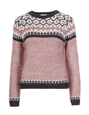 Flecked Fair Isle Jumper with Wool | Indigo Collection | M&S