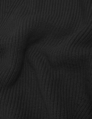 

Womens M&S Collection Rollkragenpullover aus weichem Material mit Rippenmuster - Black, Black