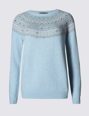 m&s ladies fairisle jumper