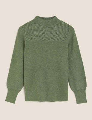 M&S Womens Soft Touch Funnel Neck Relaxed Jumper