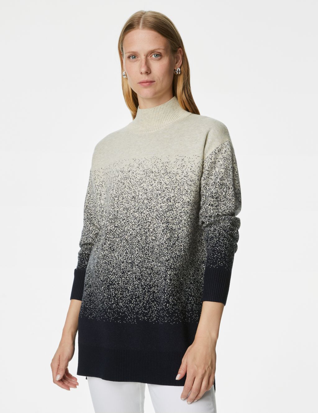Soft Touch Ombre Funnel Neck Jumper image 4