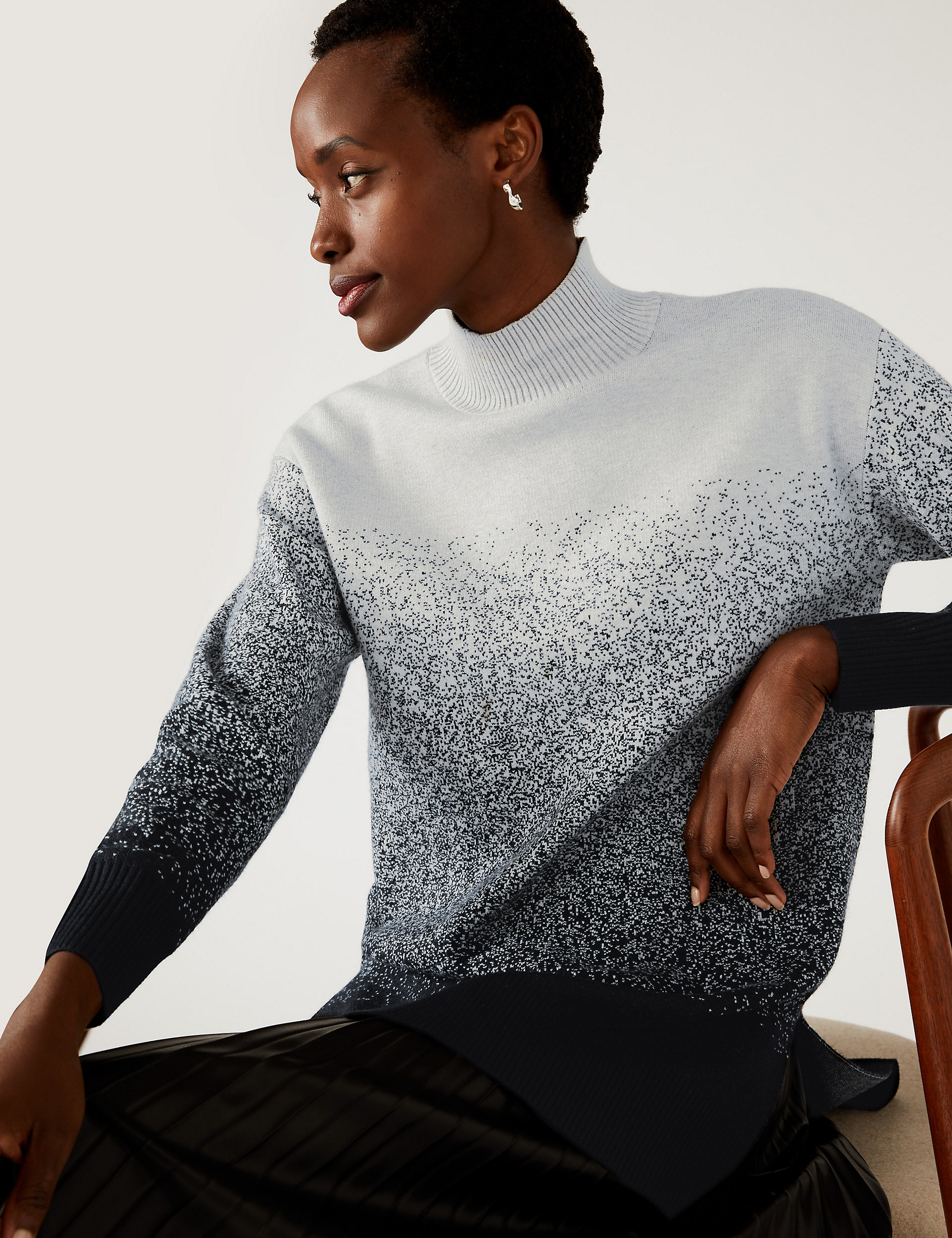 Soft Touch Ombre Funnel Neck Jumper