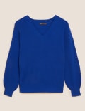 Soft Touch Ribbed V-Neck Jumper