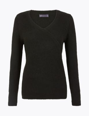 Ribbed V-Neck Jumper | M&S Collection | M&S