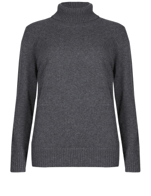 Pure Cashmere Ribbed Polo Neck Jumper | Autograph | M&S