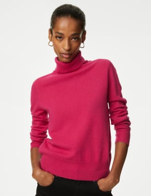 

Womens Autograph Pure Cashmere Roll Neck Jumper - Cerise, Cerise