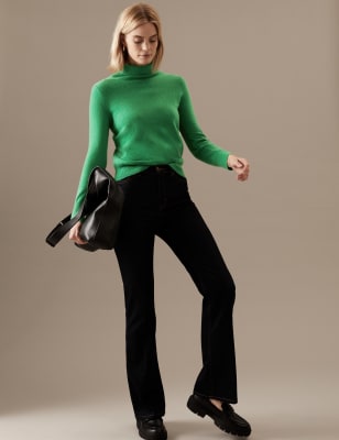 

Autograph Jersey 100% cashmere de cuello vueltoWomens - Green, Green