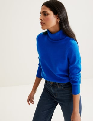 

Autograph Jersey 100% cashmere de cuello vueltoWomens - Royal Blue, Royal Blue