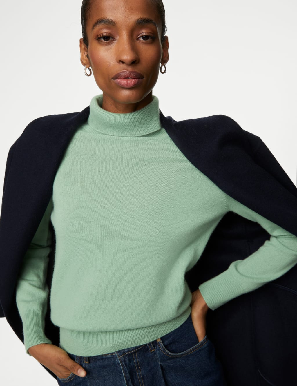 Dark green deals cashmere jumper