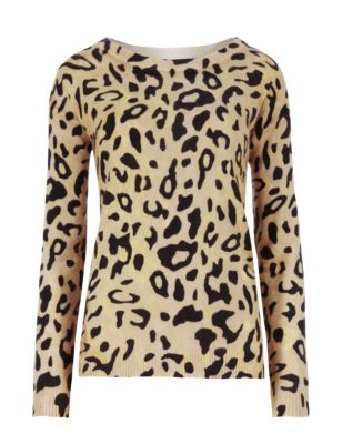 Pure Cashmere Animal Print Jumper | M&S Collection | M&S