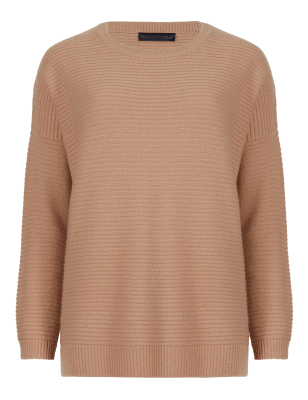 Pure Cashmere Horizontal Ribbed Jumper | M&S Collection | M&S