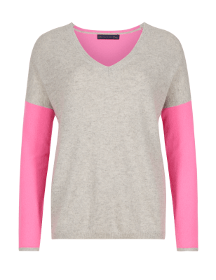 cashmere colour block jumper