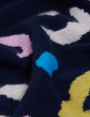 

Autograph Jersey 100% cashmere con escote cerrado y estampado animalWomens - Navy Mix, Navy Mix