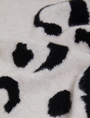 

Womens Autograph Pure Cashmere Animal Print Crew Neck Jumper - Oatmeal Mix, Oatmeal Mix