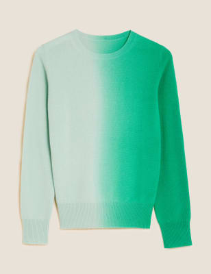 

Womens M&S Collection Pure Cashmere Ombre Crew Neck Jumper - Spearmint, Spearmint