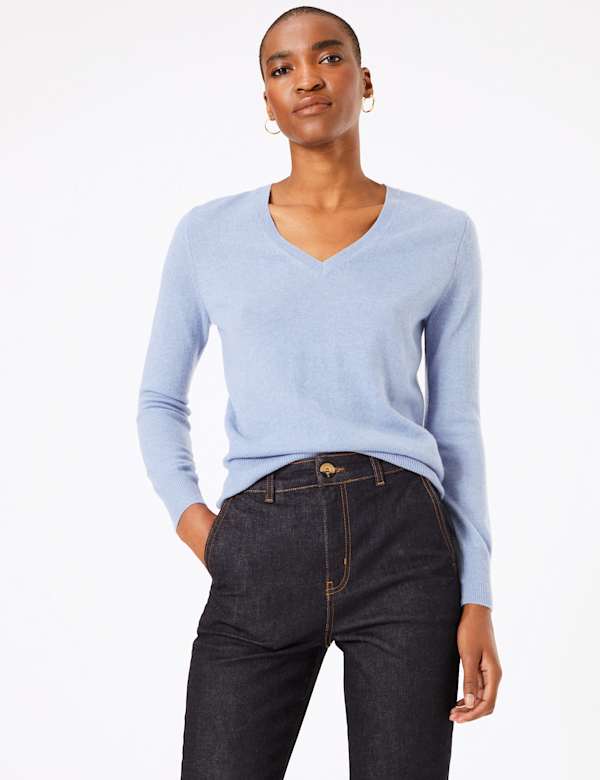 Pure Cashmere V-Neck Jumper