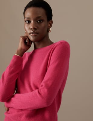 

Autograph Jersey 100% cashmere con cuello redondoWomens - Dark Pink, Dark Pink