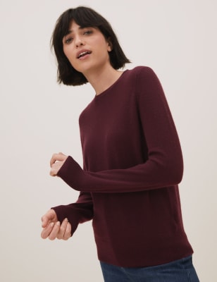 

Womens Autograph Pullover aus reinem Kaschmir mit Rundhalsausschnitt - Dark Burgundy, Dark Burgundy