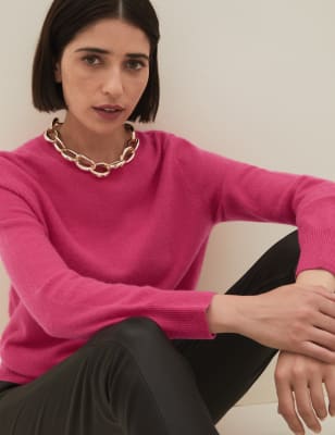 

Womens Autograph Pure Cashmere Crew Neck Jumper - Pink Magenta, Pink Magenta