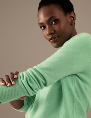 

Womens Autograph Pure Cashmere Crew Neck Jumper - Fresh Mint, Fresh Mint