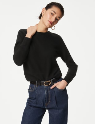 Pure Cashmere High Neck Jumper in Black