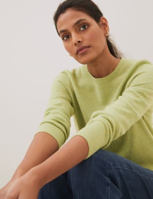 

Womens Autograph Pullover aus reinem Kaschmir mit Rundhalsausschnitt - Pale Leaf, Pale Leaf