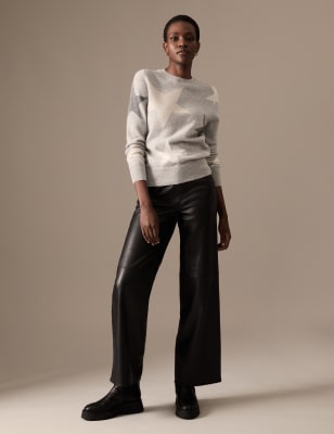 

Womens Autograph Pullover aus reinem Kaschmir mit Rundhalsausschnitt und Sternmuster - Grey Mix, Grey Mix