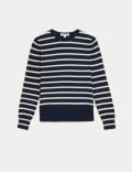 Pure Cashmere Striped Crew Neck Jumper