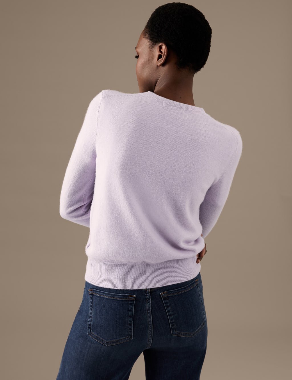 Pure Cashmere Crew Neck Cardigan image 4