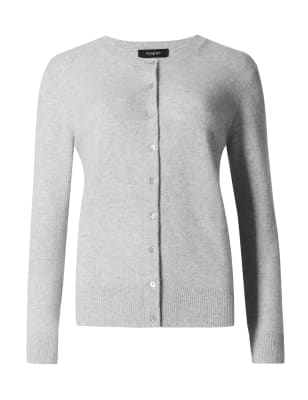 

Womens Autograph Strickjacke mit Rundhalsausschnitt aus reinem Kaschmir - Silver Grey, Silver Grey