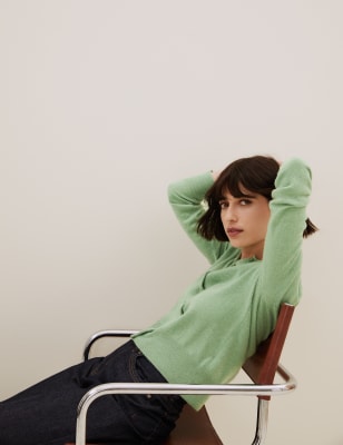 

Autograph Cárdigan 100% cashmere con escote cerradoWomens - Moss Green, Moss Green
