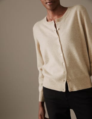 Pure Cashmere Crew Neck Cardigan