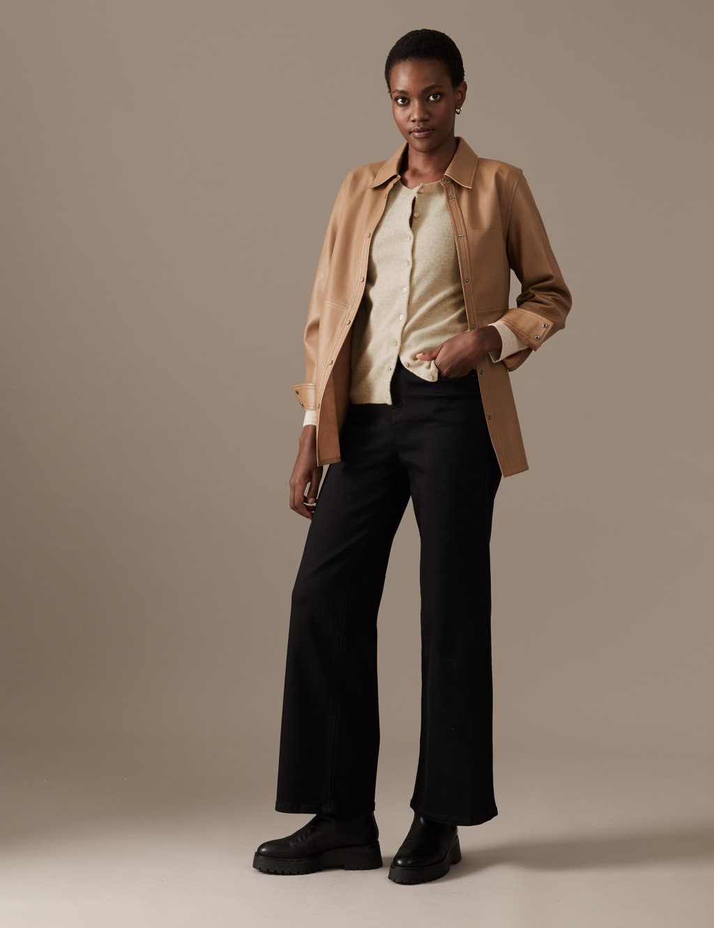Pure Cashmere Crew Neck Cardigan image 5