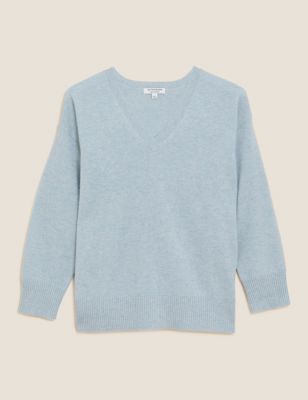 M&S Autograph Womens Pure Cashmere V-Neck Relaxed Jumper