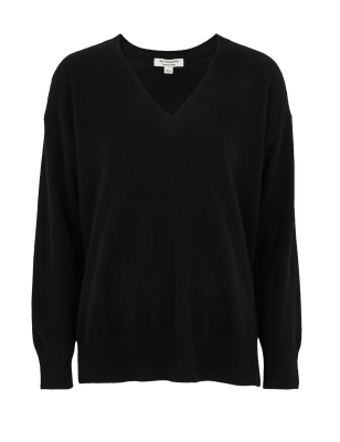 

Autograph Jersey informa 100% cashmere de escote en picoWomens - Black C, Black C