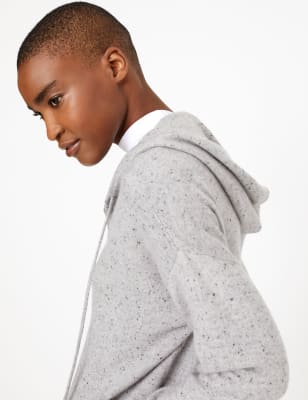 Kort capuchonvest van zuiver kasjmier